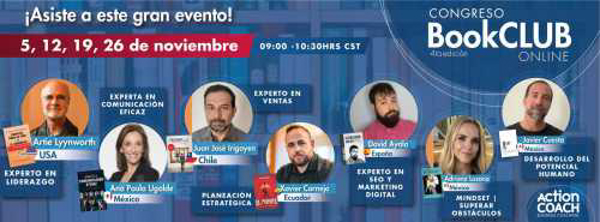 ActionCOACH presenta el panel de speakers que participaran en la 4ta  Edición  del  Congreso  BookCLUB