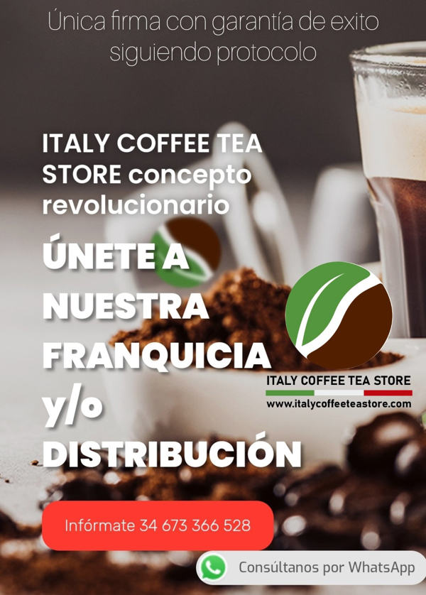 Italy Coffee Tea Store, 3000 tiendas en funcionamiento venta de capsulas y granel asi como productos complementarios