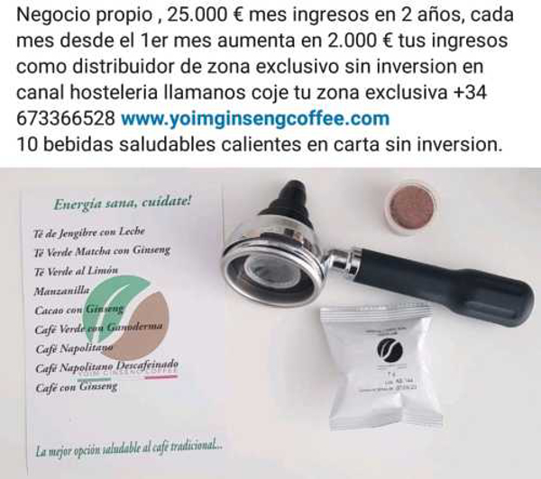 Incrementa fácil tu ingreso en 2000 € mes fácilmente con franquicia Yoim Ginseng Coffee