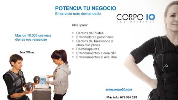 Corpo10 lanza el equipo automatico de ems inalambrico a mitad de precio del mercado, el de mas calidad a mitad de precio con GymAestetic solucion a 360 grados para el negocio que lo tiene, www.corpo10