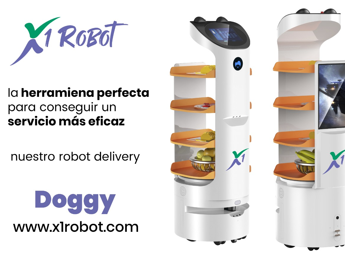 Su negocio gratuito, con el ahorro al poner dos robots camarero y friegaa suelos con QR de recogida de pedidos