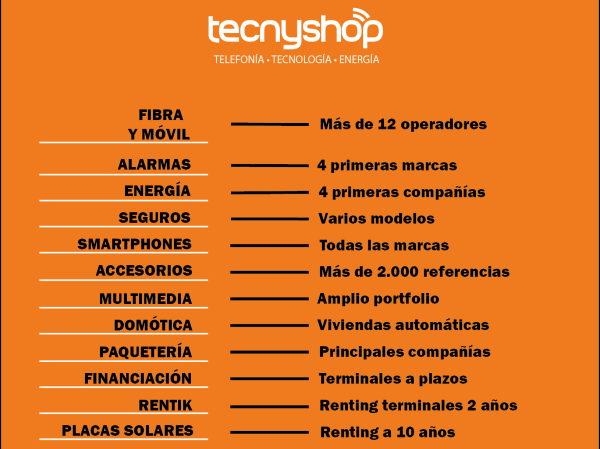 La franquicia Tecnyshop se posiciona como la cadena de tiendas más completa del sector de las telecomunicaciones.