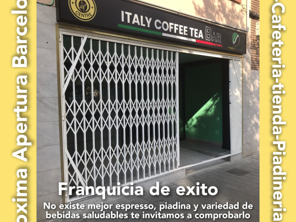 Maquinas y muebles gratis, abre tu franquicia Italy Coffee Tea Store y Piadina Leggera, Bar, cafetería, restaurante rápido, distribución zonal