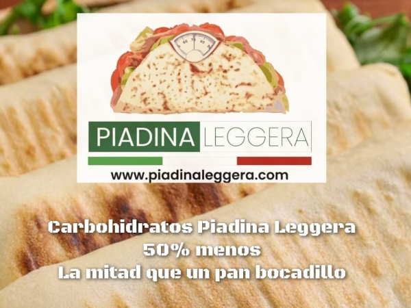 Piadina Leggera Italia, el bocadillo con la mitad 100% menos de carbohidratos que un bocadillo y mas delicioso