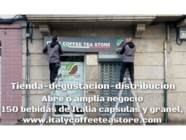 Abre o reforma tienda, degustacion 150 bebidas cafe, te, tisanas, chocolates de Italia y distribucion exclusiva de zona a empresas, particulares y hosteleria, Italy Coffee Tea Store negocio garantizado.