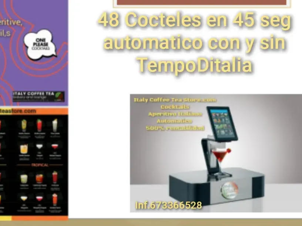 ¡Revoluciona tu Negocio Horeca con una Coctelería Internacional Automática! Franquicia Tempo D´italia.