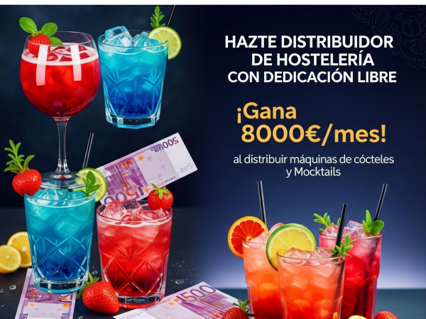 Hazte distribuidor de la franquicia Cocktails and Dreams, es fácil alquila equipos y vende producto en horeca.