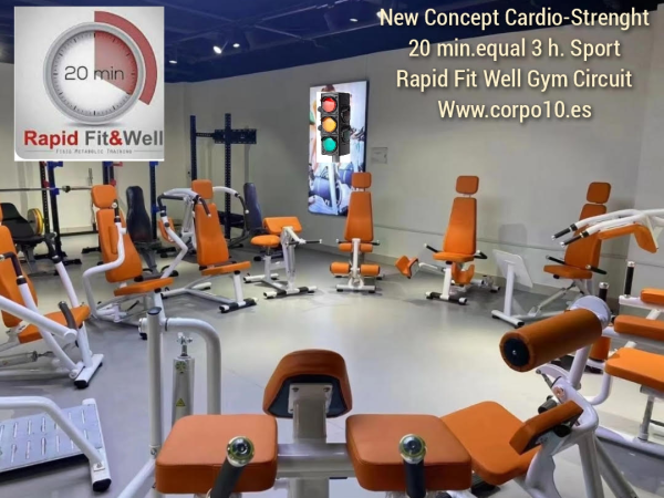 Franquicia Rapid Fit Well  circuito con semáforo de 20 puestos.