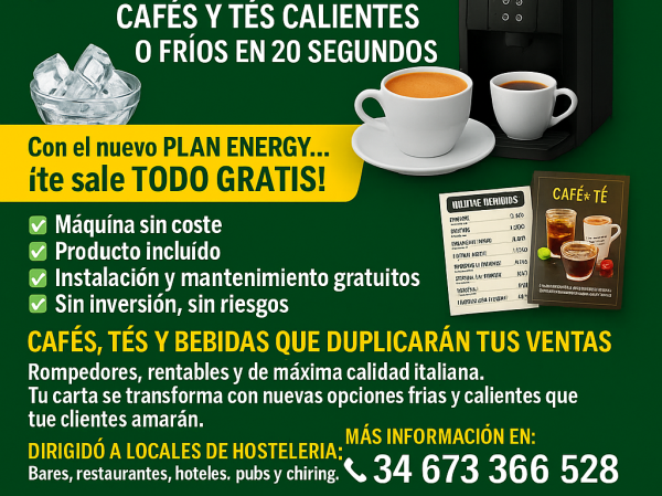 Franquicia Café y Te Italia, te proponemos máquinas para hostelería.