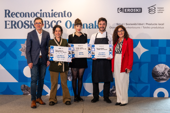 La franquicia Eroski y Basque Culinary Center distinguen a los egresados Esther Merino, Lola Palacio y Jon Iñaki Yurrebaso