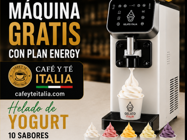 En franquicias novedad, máquinas helados, sorbetes, crema de café gratis con Plan Energy, gana mucho más en local hostelería.