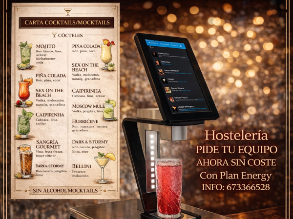 Incorporamos en franquicia Café y Té Italia, equipo de cocktails/mocktails si cargo con Plan Energy.