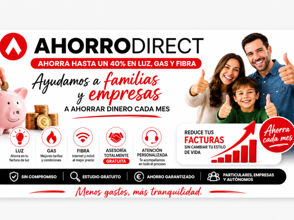 Franquicia AhorroDirect: ayudando a familias y empresas a ahorrar dinero cada mes luz y gas fibra!!