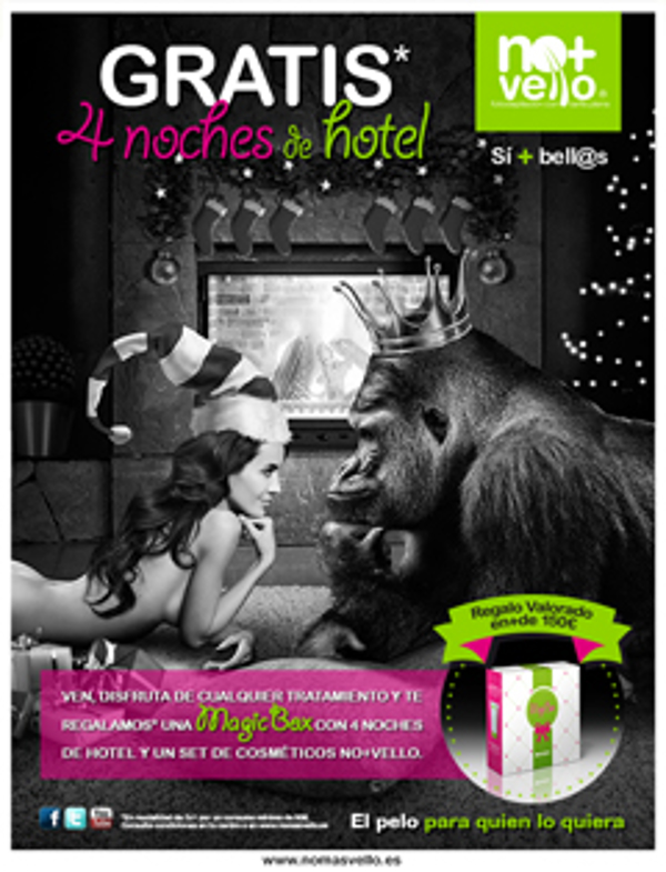 En Navidad las franquicias No+Vello regalan noches de hotel a sus clientes
