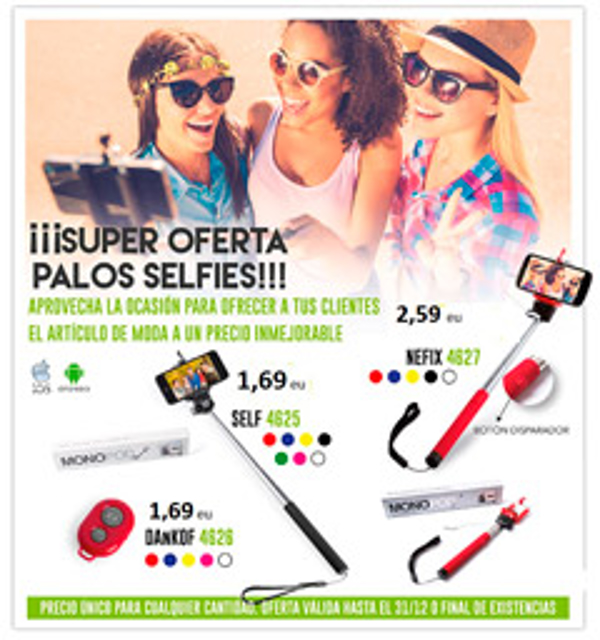 La franquicia Regalia ofrece una super oferta de palos selfie