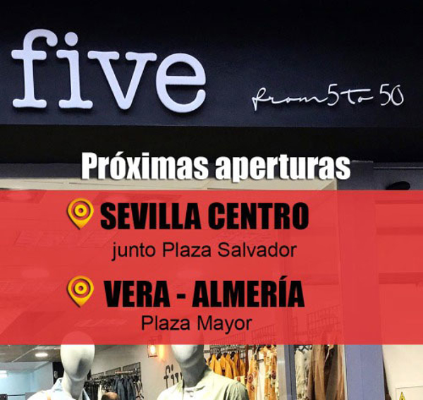 Próximas aperturas de franquicias Five en Sevilla y Almería