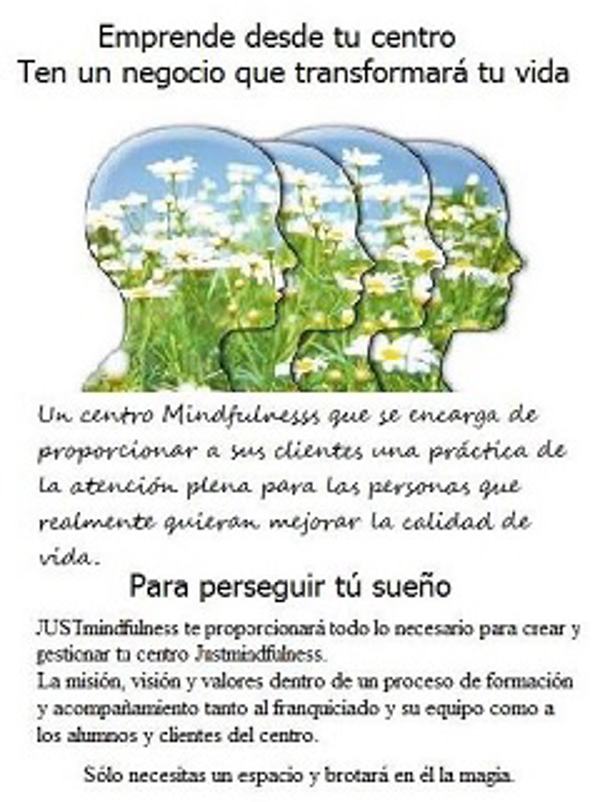 La franquicia Just Mindfulness se dedica a todas las formas de la enseñanza del Mindfulness según la Mindfulness Asociation