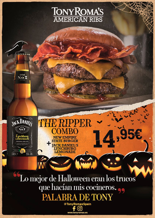 Franquicia Tony Roma´s celebra Halloween con propuestas para todos los públicos