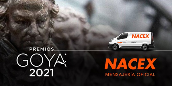 La franquicia Nacex transporta las estatuillas de los Premios Goya 2021.