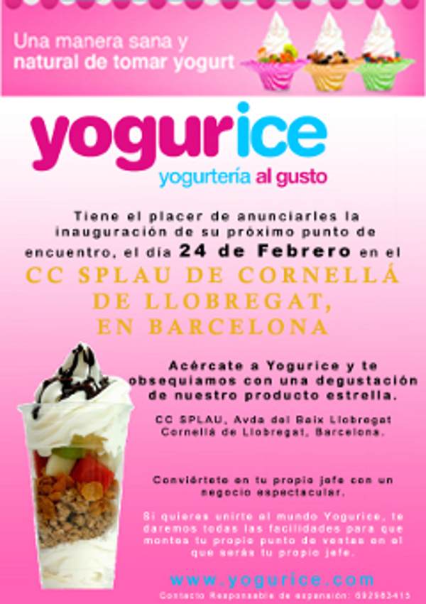 Yogurice abre una nueva franquicia en el CC Splau de Barcelona