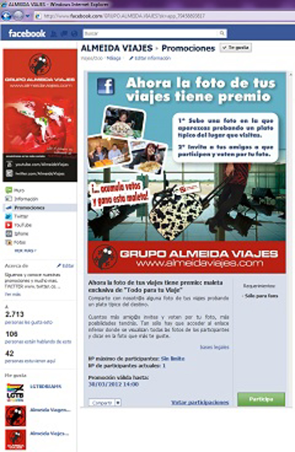 La franquicia Almeida Viajes arrasan en Facebook y Twittwer