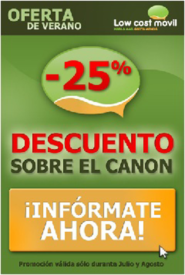 -25% de descuento sobre el canon al montar tu franquicia Low Cost Móvil